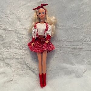 1991 Trailblazin' Barbie doll.  Vintage cowgirl. Doll red